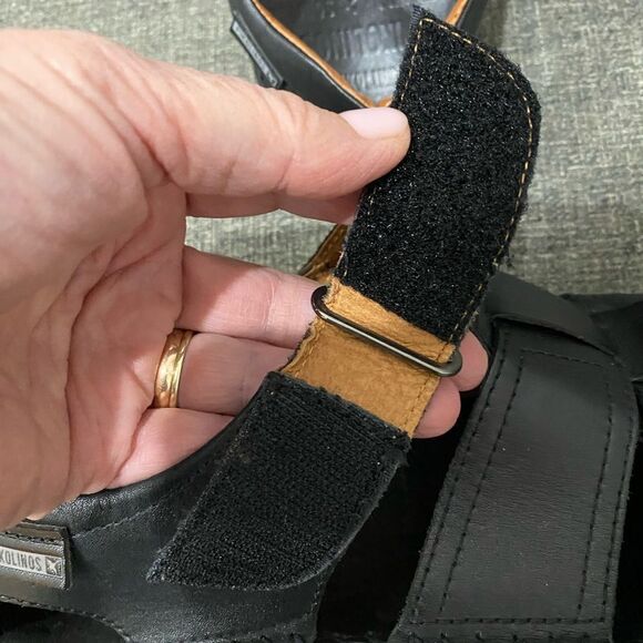 Pikolinos Tarifa Black Leather Sandals Men Size 43 (9 9.5)
